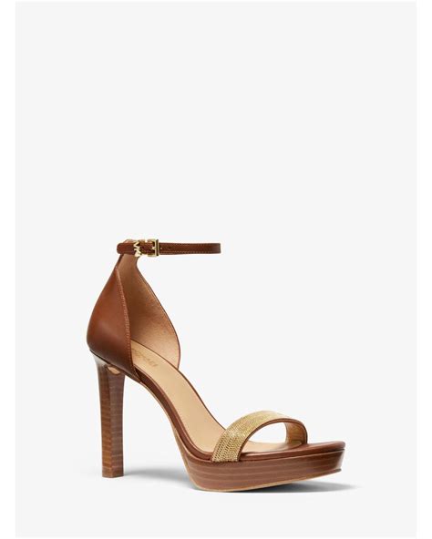 michael michael kors margot leather platform sandal|Michael Kors Margot Platform Dress Sandals .